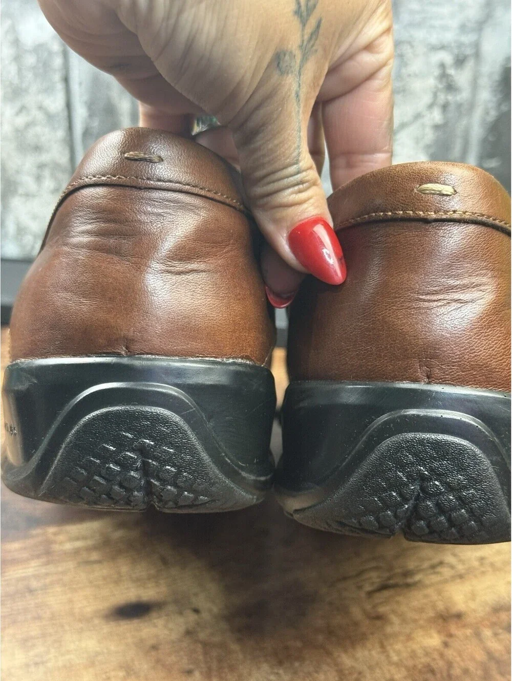 Cole Haan Grand.ØS Men's Brown Leather Slip-On Loafer Almond Toe US 12 M